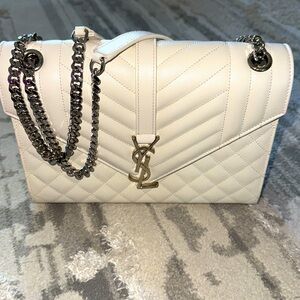 Saint Laurent Large Monogram Matelassé Collège Bag